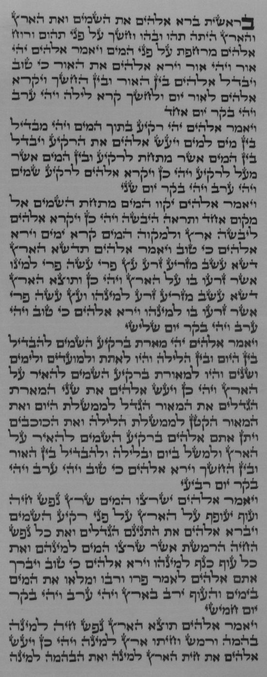 Bereshit, Sefer Torah, Beth Haketiva